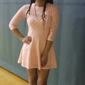 Pink Lace Detailed Dress